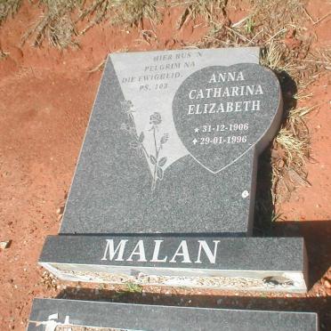 MALAN Anna Catharina Elizabeth 1906-1996