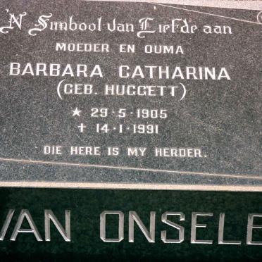 ONSELEN William Sydney, van 1892-1958 &amp; Barbara Catharina HUGGETT 1905-1991 