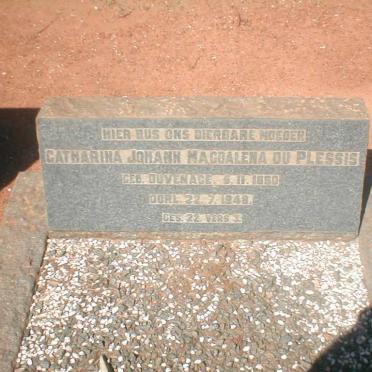 PLESSIS Catharina Johanna Magdalena, du nee DUVENAGE 1860-1948