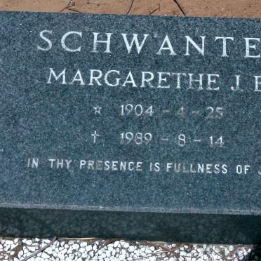 SCHWANTES Margarethe J.E. 1904-1989