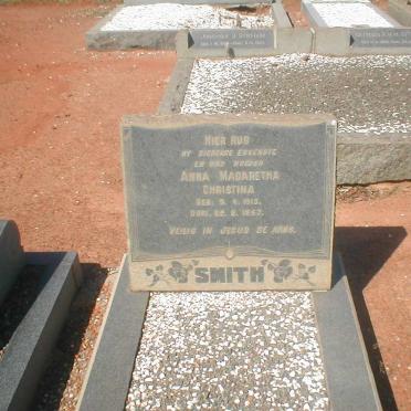 SMITH Anna Magaretha Christina 1913-1957
