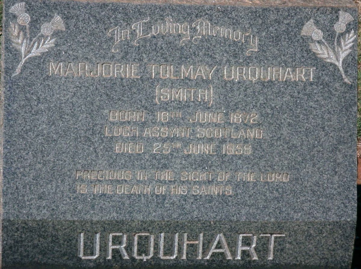 URQUHART Marjorie Tolmay nee SMITH 1872-1958