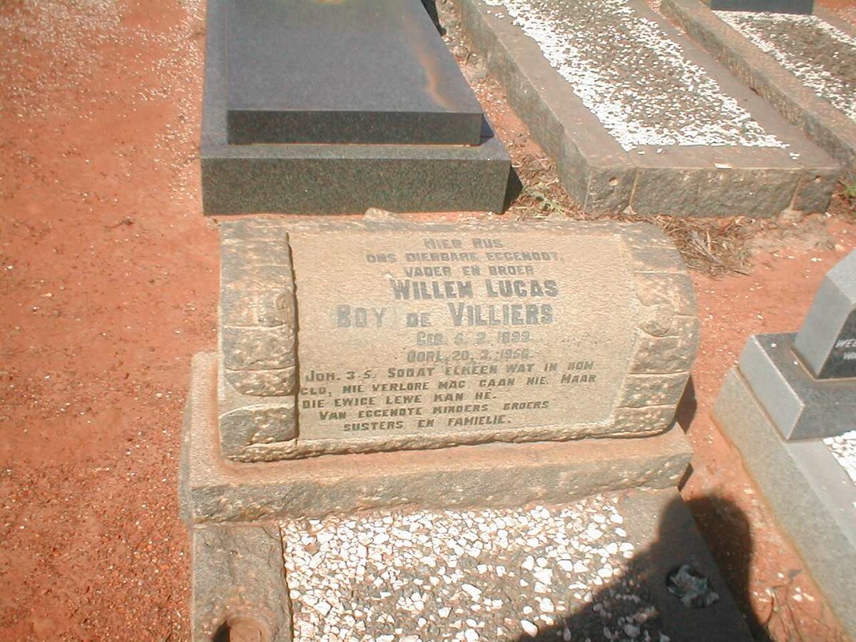 VILLIERS Willem Lucas Boy, de 1899-1956