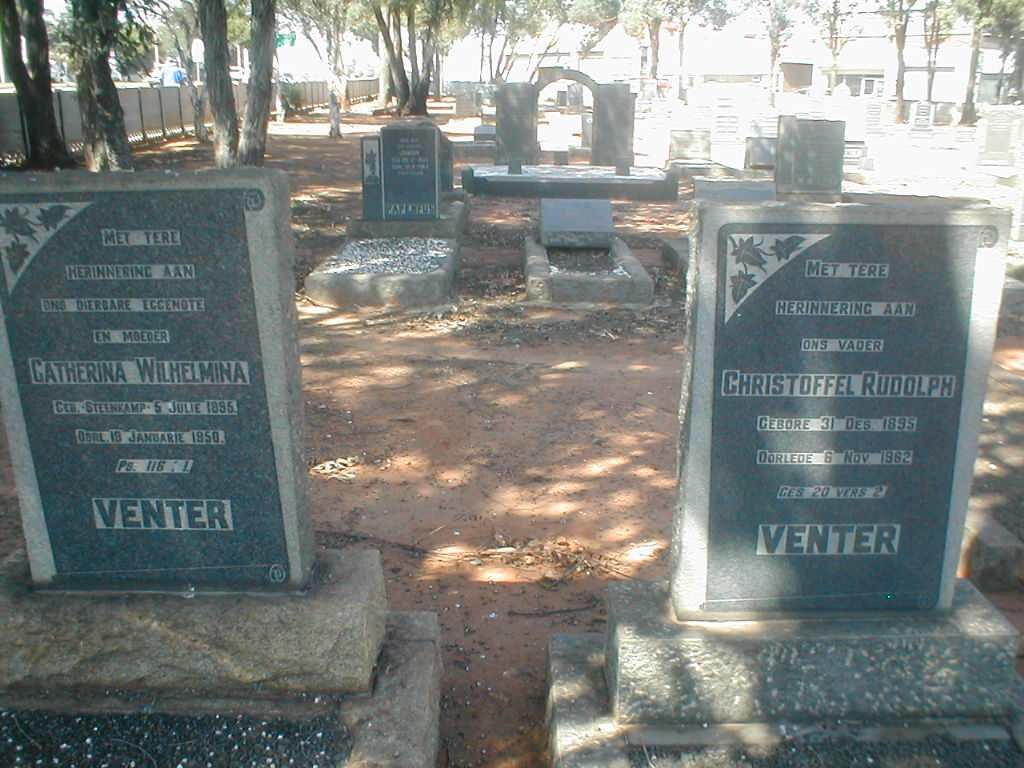 VENTER Christoffel Rudolf 1895-1962 &amp; Catherina Wilhelmina STEENKAMP 1895-1950