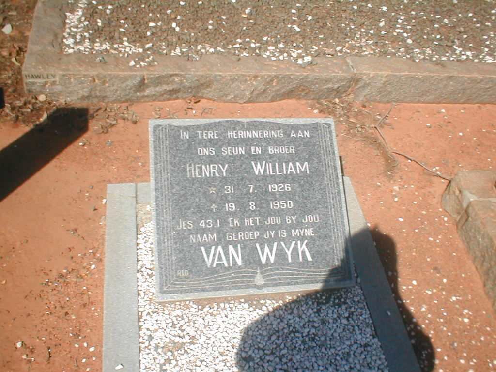 WYK Henry William, van 1926-1950