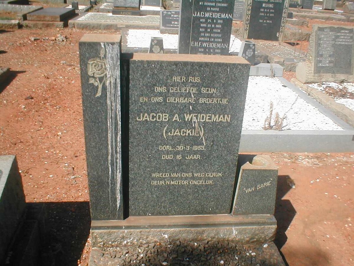 WEIDEMAN Jacob A. 1937-1953