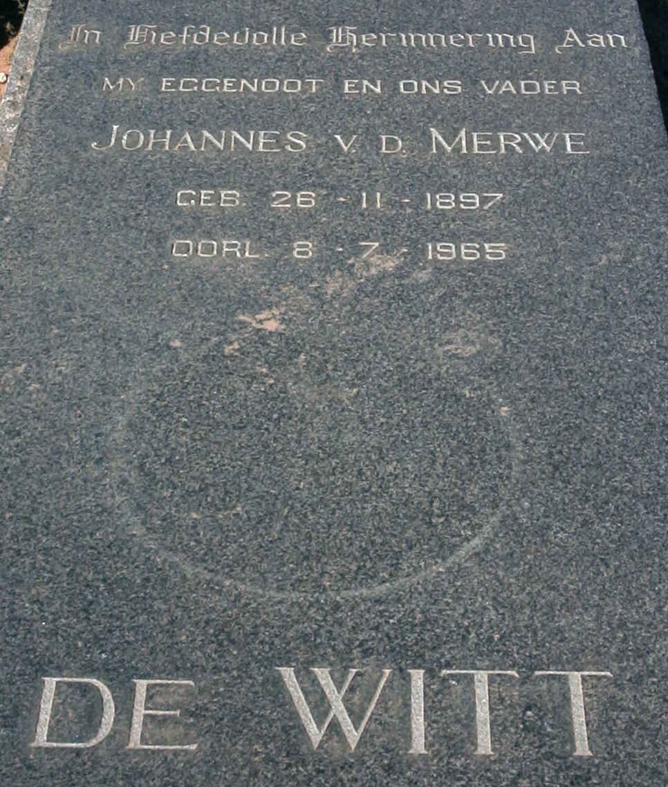 WITT Johannes v.d. Merwe, de 1897-1965