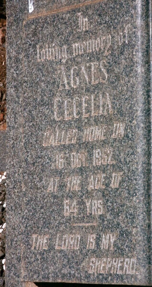 WELSFORD Agnes Cecelia -1952