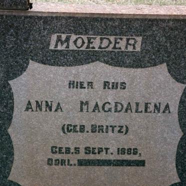 BOTHMA Anna Magdalena nee BRITZ  1886-