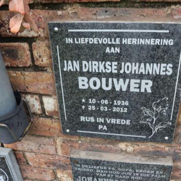 BOUWER Jan Dirkse Johannes 1936-2012