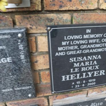 HELLYER Susanna Maria Le Roux 1919-2000
