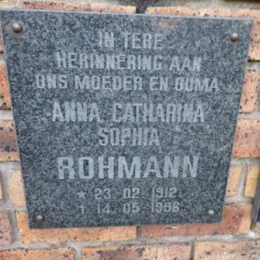 ROHMANN Anna Catharina Sophia 1912-1996