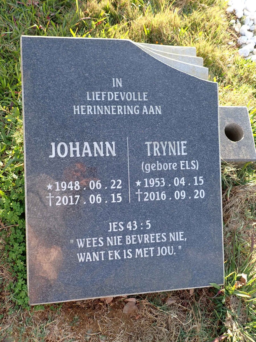 ? Johann 1948-2017 &amp; Trynie ELS 1953-2016