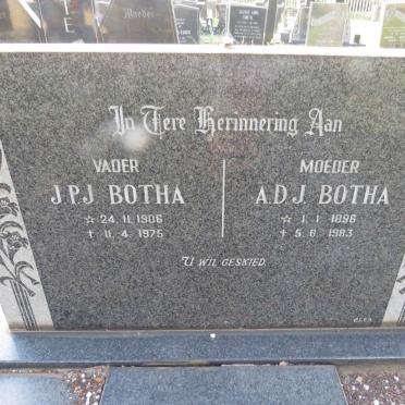 BOTHA J.P.J. 1906-1975 &amp; A.D.J. 1896-1983