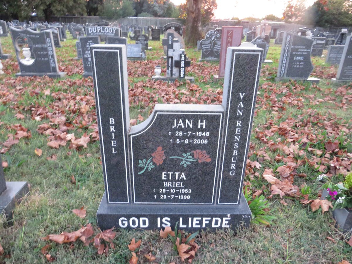 BRIEL Jan H. 1948-2006 :: VAN RENSBURG Etta nee BRIEL 1953-1998