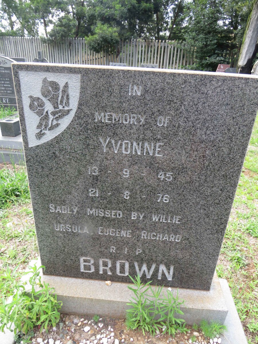 BROWN Yvonne 1945-1976
