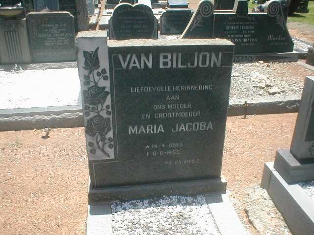 BILJON Maria Jacoba, van 1885-1965