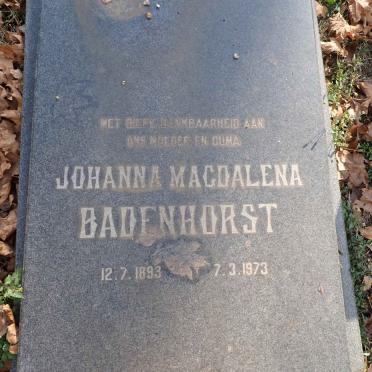 BADENHORST Johanna Magdalena 1893-1973