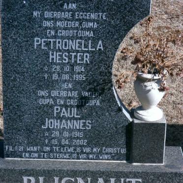 BLIGNAUT Paul Johannes 1915-2002 &amp; Petronella Hester 1914-1995