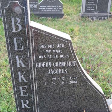 BEKKER Gideon Cornelius Jacobus 1926-2004