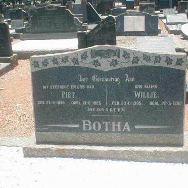 BOTHA Piet 1898-1965 &amp; Willie 1905-1982
