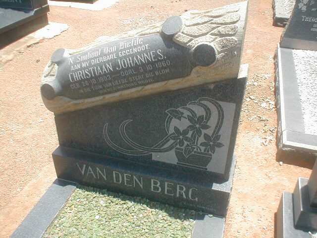 BERG Christiaan Johannes, van den 1903-1960