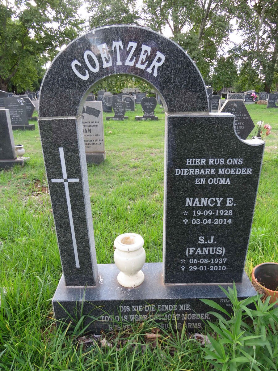 COETZER Nancy E. 1928-2014 :: COETZER S.J. 1937-2010