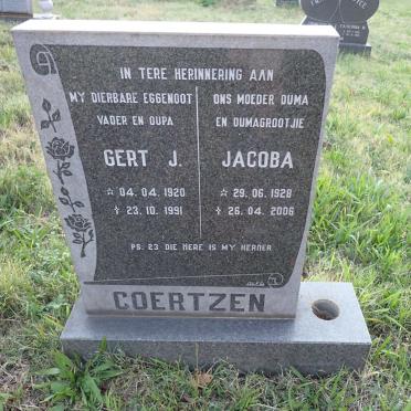 COERTZEN Gert J. 1920-1991 &amp; Jacoba 1928-2006