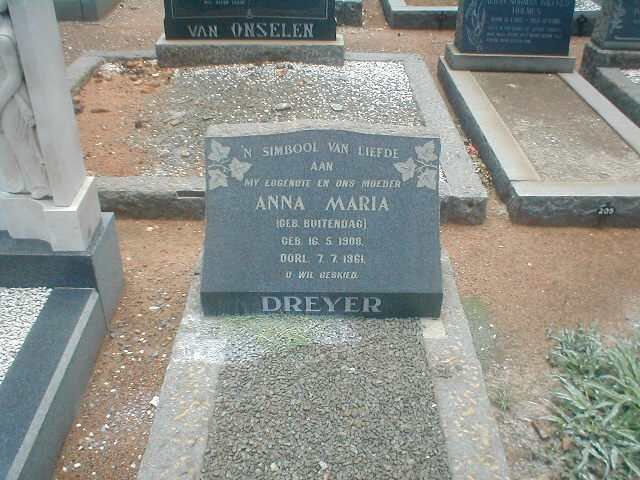 DREYER Anna Maria nee BUITENDAG 1908-1961