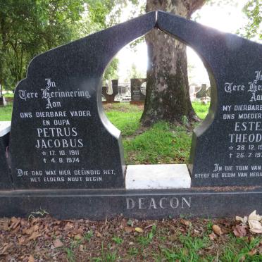 DEACON Petrus Jacobus 1911-1974 &amp; Estella Theodora 1906-1973