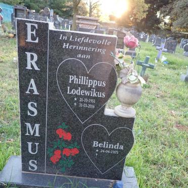 ERASMUS Phillippus Lodewikus 1951-2016 &amp; Belinda 1971-