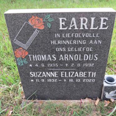 EARLE Thomas Arnoldus 1935-1992 &amp; Suzanne Elizabeth 1932-2020
