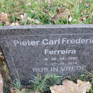 FERREIRA Pieter Carl Frederik 1940-2016