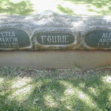 FOURIE Pieter Willem 1893-1972 &amp; Alice ARCHER 1896-1990
