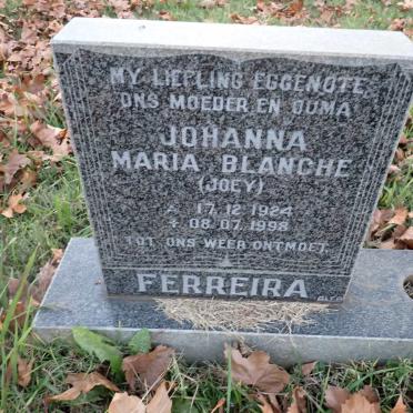 FERREIRA Johanna Maria Blanche 1924-1998