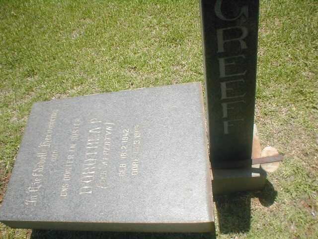 GREEFF Dorothea P. nee ALBERTYN 1942-1965
