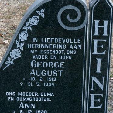 HEINE George August 1913-1994 &amp; Ann 1920-2000