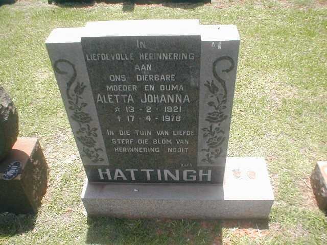 HATTINGH Aletta Johanna 1921-1978