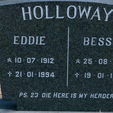 HOLLOWAY Eddie 1912-1994 &amp; Bessie 1913-1996