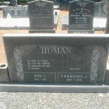 HUMAN Dirk C. 1902-1970 &amp; Francina J. 1902-1976