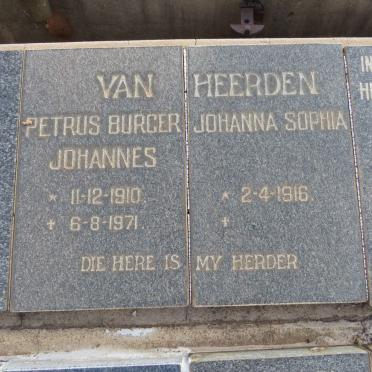 HEERDEN Petrus Burger Johannes, van 1910-1971 &amp; Johanna Sophia 1916-