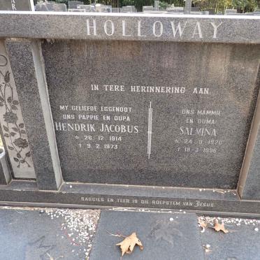 HOLLOWAY Hendrik Jacobus 1914-1973 &amp; Salmina 1920-1996