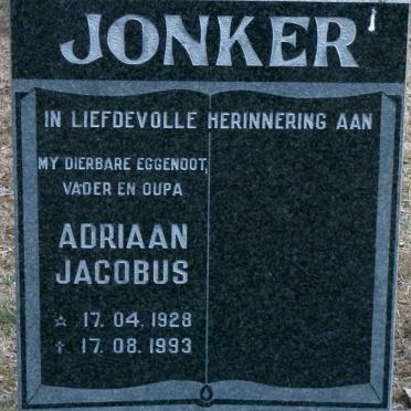 JONKER Adriaan Jacobus 1928-1993