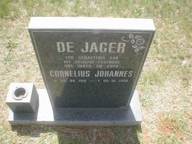 JAGER Cornelius Johannes, de 1912-1994