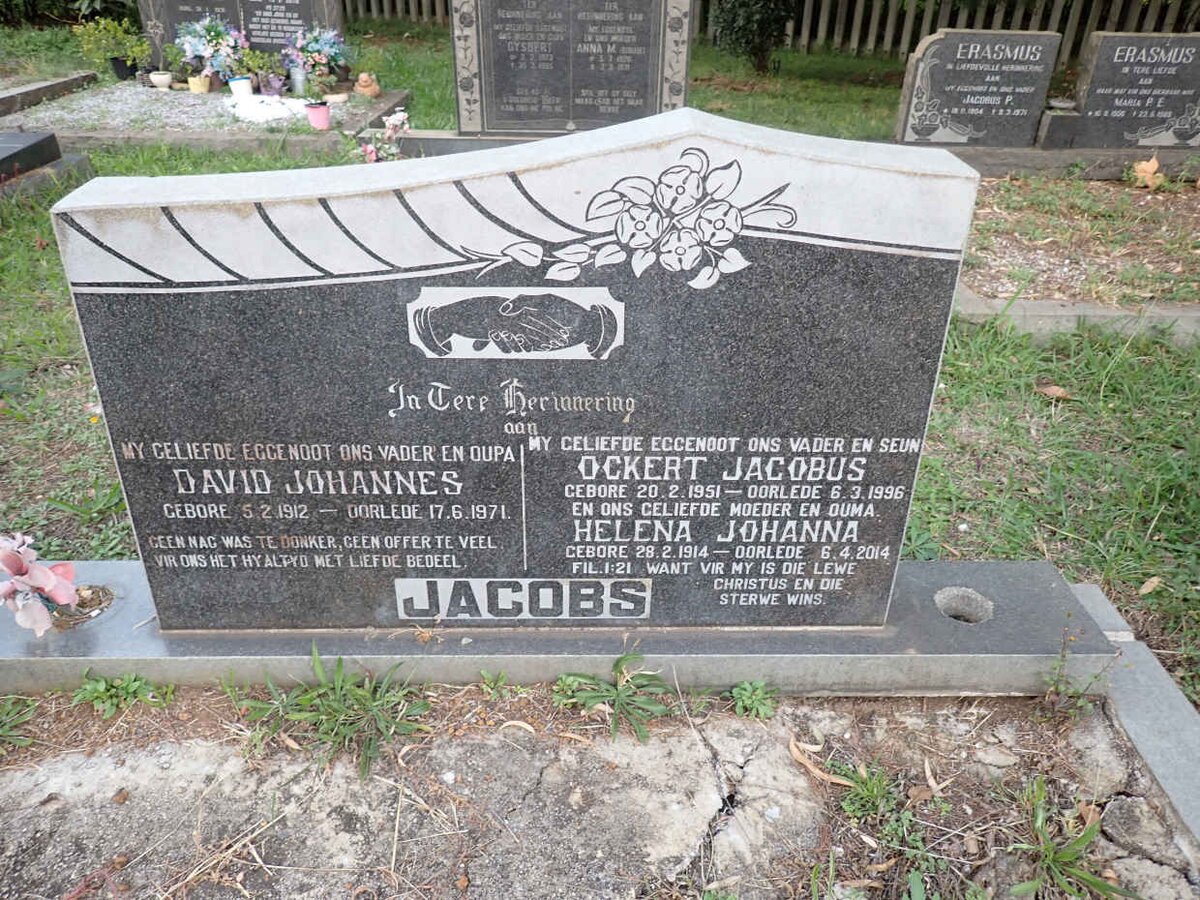 JACOBS David Johannes 1912-1971 &amp; Helena Johanna 1914-2014 :: JACOBS Ockert Jacobus 1951-1996