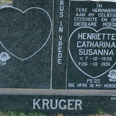 KRUGER Henriette Catharina Susanna 1938-1991