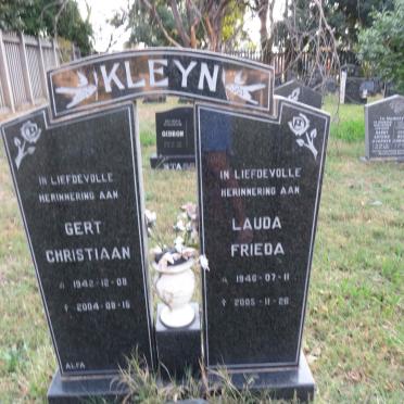 KLEYN Gert Christiaan 1942-2004 &amp; Lauda Frieda 1946-2005