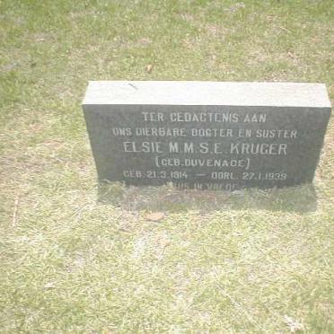 KRUGER Elsie M.M.S.E. nee DUVENAGE 1914-1939