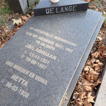 LANGE Jan Adriaan, de 1931-1997 &amp; Hetta 1938-