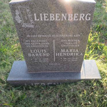 LIEBENBERG Louis Barend 1916-1993 &amp; Maria Hendrika 1918-2007